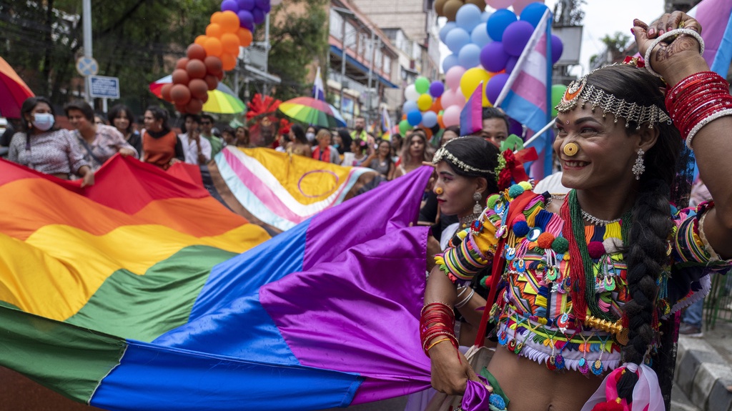 Same-Sex Couples and LGBTQ+ Activists Rally in Nepal's Capital During the Annual Pride Parade