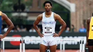 Approaching the Finish Line, US Sprinter Has Difficulty Keeping It Covered